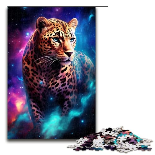 Puzzle für Erwachsene 1000 Teile buntes Leopardenspielzeug intellektuelles Spiel ganze Familie 75 x 50 cm von QSYFNBZL