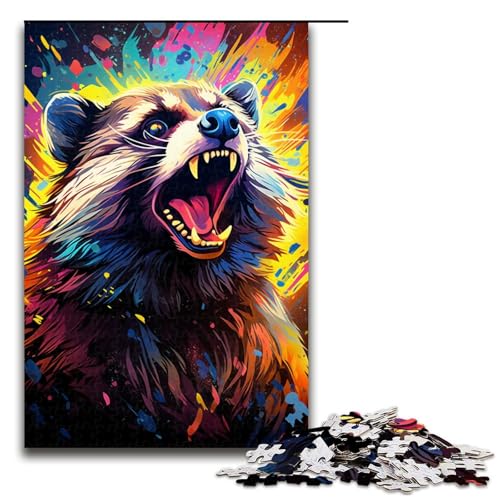 Puzzle für Erwachsene 1000 Teile buntes Waschbär Puzzle Lernspiele für Zuhause DIY Spielzeug tolles Geschenk für Spiele 75 x 50 cm Puzzle für Erwachsene 1000 Teile buntes Waschbär Puzzle Lernspiele für Zuhause DIY Spielzeug tolles Geschenk für Spiele 75 x 50 cm von QSYFNBZL