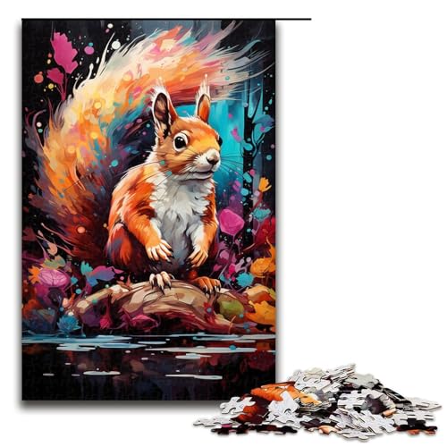 Puzzle für Erwachsene 1000 Teile buntes psychedelisches Eichhörnchen Puzzle für Kinder Holzpuzzle dekomprimierendes intellektuelles Lernspielzeug 75 x 50 cm Puzzle für Erwachsene 1000 Teile buntes psychedelisches Eichhörnchen Puzzle für Kinder Holzpuzzle dekomprimierendes intellektuelles Lernspielzeug 75 x 50 cm von QSYFNBZL