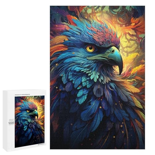 Puzzle für Erwachsene 1000 Teile buntes psychedelisches Elementarvogel Puzzle für Erwachsene Holzspiele für die ganze Familie Weihnachts und Geburtstagsgeschenke 75 x 50 cm von QSYFNBZL