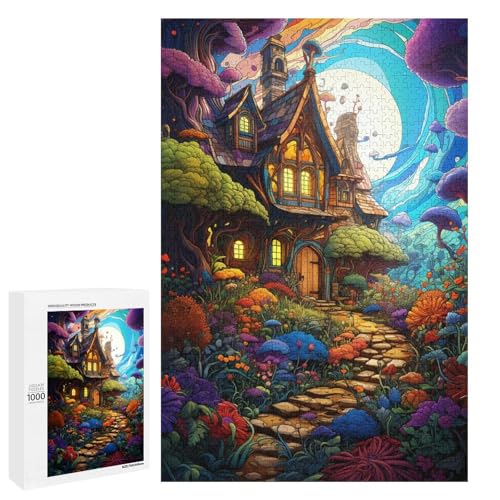 Puzzle für Erwachsene 1000 Teile buntes psychedelisches Fantasiehaus Puzzle für Erwachsene Holzspiele für die ganze Familie Weihnachts und Geburtstagsgeschenke 75 x 50 cm von QSYFNBZL