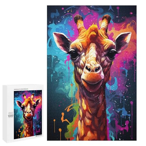 Puzzle für Erwachsene 1000 Teile buntes psychedelisches Fantasy Giraffe Puzzle für Erwachsene Holz Familienspiele Weihnachts und Geburtstagsgeschenke 75 x 50 cm Puzzle für Erwachsene 1000 Teile buntes psychedelisches Fantasy Giraffe Puzzle für Erwachsene Holz Familienspiele Weihnachts und Geburtstagsgeschenke 75 x 50 cm von QSYFNBZL