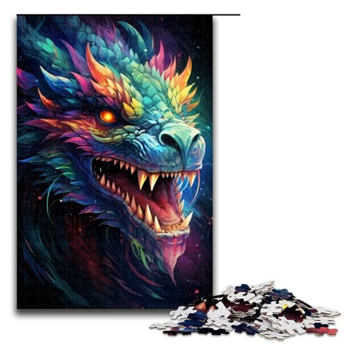 Puzzle für Erwachsene 1000 Teile buntes psychedelisches Galaxie Drachen Puzzle für Erwachsene Holzspiele für die ganze Familie Weihnachts und Geburtstagsgeschenke 75 x 50 cm Puzzle für Erwachsene 1000 Teile buntes psychedelisches Galaxie Drachen Puzzle für Erwachsene Holzspiele für die ganze Familie Weihnachts und Geburtstagsgeschenke 75 x 50 cm von QSYFNBZL