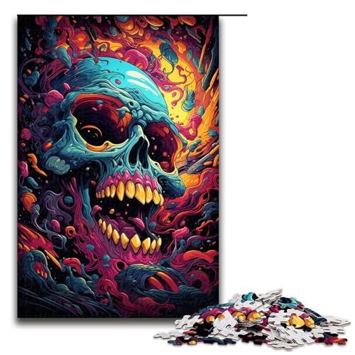 Puzzle für Erwachsene 1000 Teile buntes psychedelisches Höllenschädel Puzzle für Erwachsene Holzspiele für die ganze Familie Weihnachts und Geburtstagsgeschenke 75 x 50 cm Puzzle für Erwachsene 1000 Teile buntes psychedelisches Höllenschädel Puzzle für Erwachsene Holzspiele für die ganze Familie Weihnachts und Geburtstagsgeschenke 75 x 50 cm von QSYFNBZL