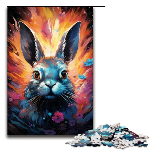 Puzzle für Erwachsene 1000 Teile buntes psychedelisches Kaninchen Holzpuzzle Lernspielzeug Familienspiele 75 x 50 cm Puzzle für Erwachsene 1000 Teile buntes psychedelisches Kaninchen Holzpuzzle Lernspielzeug Familienspiele 75 x 50 cm von QSYFNBZL