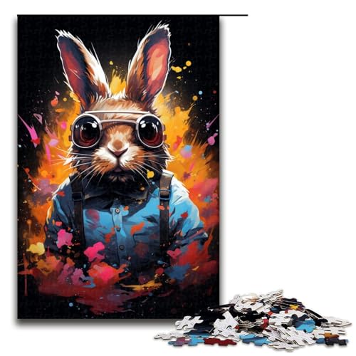 Puzzle für Erwachsene 1000 Teile buntes psychedelisches Kaninchen Puzzle für Erwachsene Holzspiele für die ganze Familie Weihnachts und Geburtstagsgeschenke 75 x 50 cm Puzzle für Erwachsene 1000 Teile buntes psychedelisches Kaninchen Puzzle für Erwachsene Holzspiele für die ganze Familie Weihnachts und Geburtstagsgeschenke 75 x 50 cm von QSYFNBZL