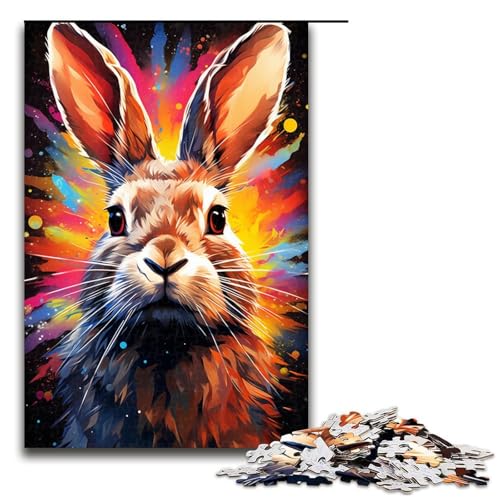 Puzzle für Erwachsene 1000 Teile buntes psychedelisches Kaninchen Puzzle für Kinder Holzpuzzle dekomprimierendes intellektuelles Lernspielzeug 75 x 50 cm Puzzle für Erwachsene 1000 Teile buntes psychedelisches Kaninchen Puzzle für Kinder Holzpuzzle dekomprimierendes intellektuelles Lernspielzeug 75 x 50 cm von QSYFNBZL