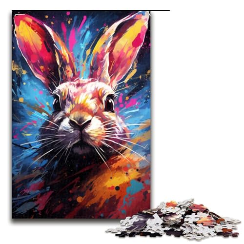 Puzzle für Erwachsene 1000 Teile buntes psychedelisches Kaninchen Puzzle für Lernspiele Herausforderungsspielzeug einzigartige Heimdekoration und Geschenke 75 x 50 cm Puzzle für Erwachsene 1000 Teile buntes psychedelisches Kaninchen Puzzle für Lernspiele Herausforderungsspielzeug einzigartige Heimdekoration und Geschenke 75 x 50 cm von QSYFNBZL