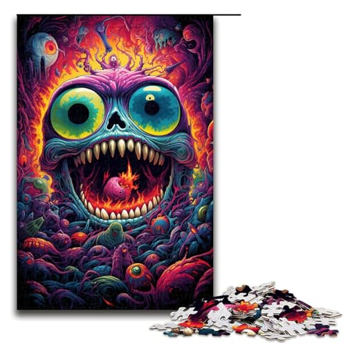 Puzzle für Erwachsene 1000 Teile buntes psychedelisches Monster Puzzle Lernspiele für Zuhause DIY Spielzeug tolles Geschenk für Spiele 75 x 50 cm von QSYFNBZL
