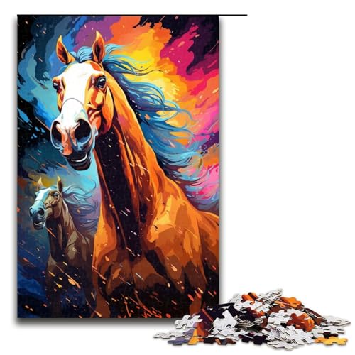Puzzle für Erwachsene 1000 Teile buntes psychedelisches Pferd Holzpuzzle Lernspielzeug Familienspiele 75 x 50 cm Puzzle für Erwachsene 1000 Teile buntes psychedelisches Pferd Holzpuzzle Lernspielzeug Familienspiele 75 x 50 cm von QSYFNBZL