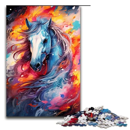 Puzzle für Erwachsene 1000 Teile buntes psychedelisches Pferdepuzzle für Erwachsene Holzspiele für die ganze Familie Weihnachts und Geburtstagsgeschenke 75 x 50 cm Puzzle für Erwachsene 1000 Teile buntes psychedelisches Pferdepuzzle für Erwachsene Holzspiele für die ganze Familie Weihnachts und Geburtstagsgeschenke 75 x 50 cm von QSYFNBZL