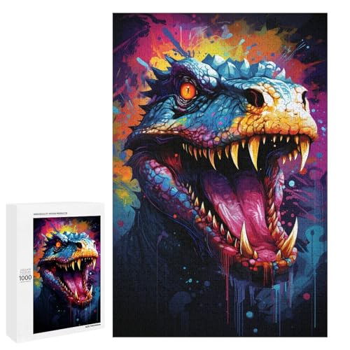 Puzzle für Erwachsene 1000 Teile buntes psychedelisches Tier Puzzle für Erwachsene Holzspiele für die ganze Familie Weihnachts und Geburtstagsgeschenke 75 x 50 cm von QSYFNBZL
