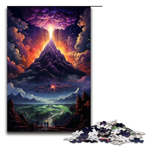 Puzzle für Erwachsene 1000 Teile buntes psychedelisches Vulkan Puzzle für Erwachsene Holzspiele für die ganze Familie Weihnachts und Geburtstagsgeschenke 75 x 50 cm Puzzle für Erwachsene 1000 Teile buntes psychedelisches Vulkan Puzzle für Erwachsene Holzspiele für die ganze Familie Weihnachts und Geburtstagsgeschenke 75 x 50 cm von QSYFNBZL