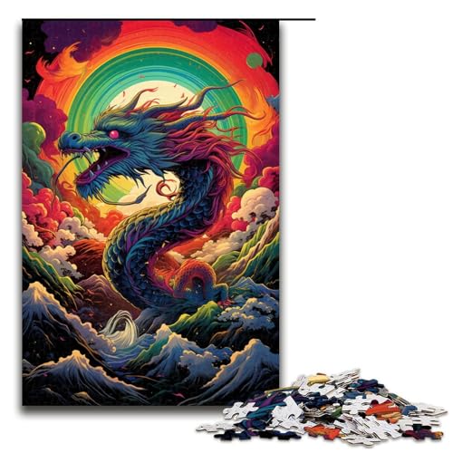 Puzzle für Erwachsene 1000 Teile chinesischer Drache Holzpuzzle Lernspielzeug Familienspiele 75 x 50 cm Puzzle für Erwachsene 1000 Teile chinesischer Drache Holzpuzzle Lernspielzeug Familienspiele 75 x 50 cm von QSYFNBZL