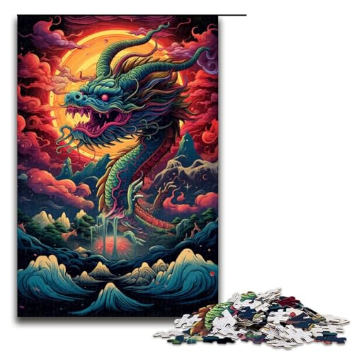 Puzzle für Erwachsene 1000 Teile chinesisches Drachenspielzeug intellektuelles Spiel ganze Familie 75 x 50 cm Puzzle für Erwachsene 1000 Teile chinesisches Drachenspielzeug intellektuelles Spiel ganze Familie 75 x 50 cm von QSYFNBZL