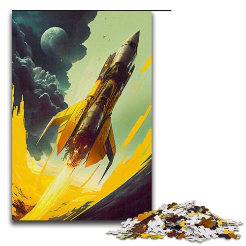 Puzzle für Erwachsene 1000 Teile dynamischer Raumschiffstart Geburtstagsgeschenk für Teenager ab 14 Jahren 75 x 50 cm von QSYFNBZL