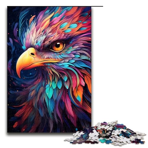 Puzzle für Erwachsene 1000 Teile exotisches buntes Adler Puzzle für Erwachsene Holzspiele für die ganze Familie Weihnachts und Geburtstagsgeschenke 75 x 50 cm von QSYFNBZL