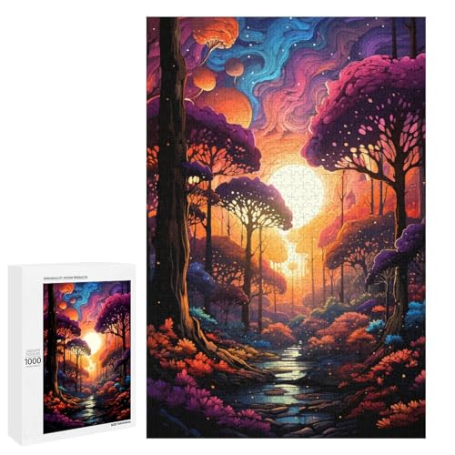 Puzzle für Erwachsene 1000 Teile farbenfroh Psychedelischer Fantasiewald Puzzle Spielspielzeug lustig 75 x 50 cm Puzzle für Erwachsene 1000 Teile farbenfroh Psychedelischer Fantasiewald Puzzle Spielspielzeug lustig 75 x 50 cm von QSYFNBZL