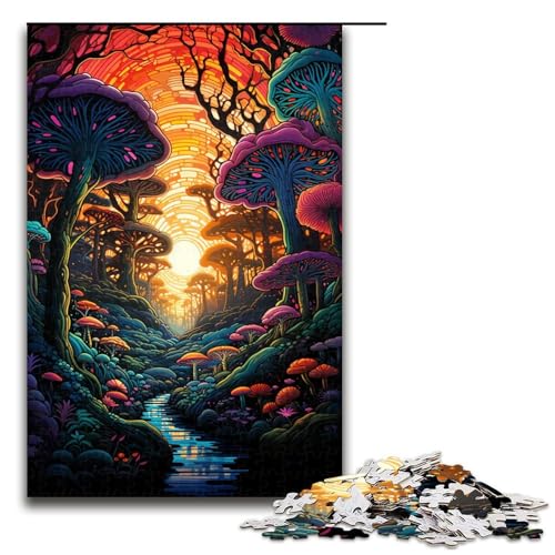 Puzzle für Erwachsene 1000 Teile farbenfroh psychedelisch Dschungel Puzzle Spielspielzeug lustig 75 x 50 cm von QSYFNBZL