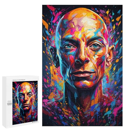 Puzzle für Erwachsene 1000 Teile farbenfroh psychedelisch Glatze Puzzle Spielspielzeug lustig 75 x 50 cm von QSYFNBZL