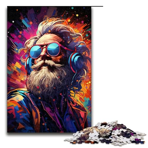 Puzzle für Erwachsene 1000 Teile farbenfroh psychedelisch Spaß für Senioren Puzzles Spiele Spielzeug Geschenk geeignet als Schreibtischdekoration 75 x 50 cm von QSYFNBZL
