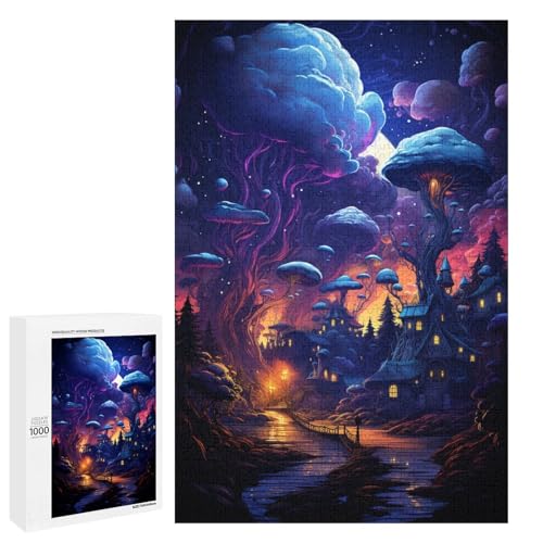 Puzzle für Erwachsene 1000 Teile farbenfroh psychedelisch Weihnachtsnacht Heimdekoration Puzzle Spielzeug Geschenk für die ganze Familie 75 x 50 cm von QSYFNBZL