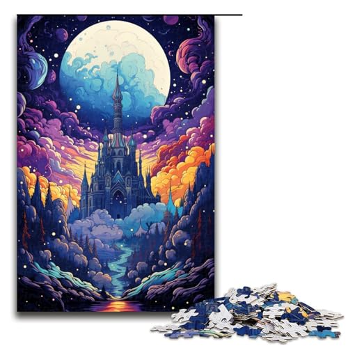 Puzzle für Erwachsene 1000 Teile farbenfroh psychedelisch Weltraumkathedrale Puzzle Spielspielzeug lustig 75 x 50 cm von QSYFNBZL