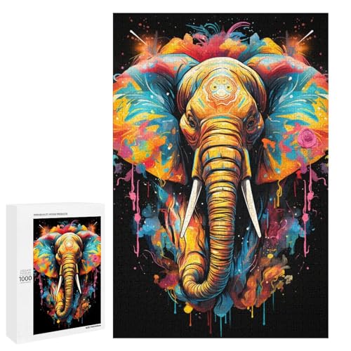 Puzzle für Erwachsene 1000 Teile farbenfroh psychedelisch von Dear Elephant Puzzles Spiele Spielzeug Geschenk geeignet als Schreibtischdekoration 75 x 50 cm von QSYFNBZL