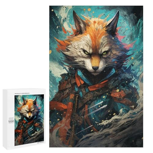 Puzzle für Erwachsene 1000 Teile farbenfroh psychedelisch von Samurai Fox Puzzle Spiele Spielzeug Geschenk geeignet als Schreibtischdekoration 75 x 50 cm von QSYFNBZL