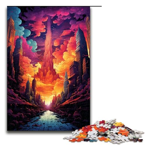Puzzle für Erwachsene 1000 Teile farbenfroh psychedelische Urban Art DIY Puzzle Spielzeug tolle Geschenke zu Weihnachten für Teenager ab 14 Jahren 75 x 50 cm von QSYFNBZL