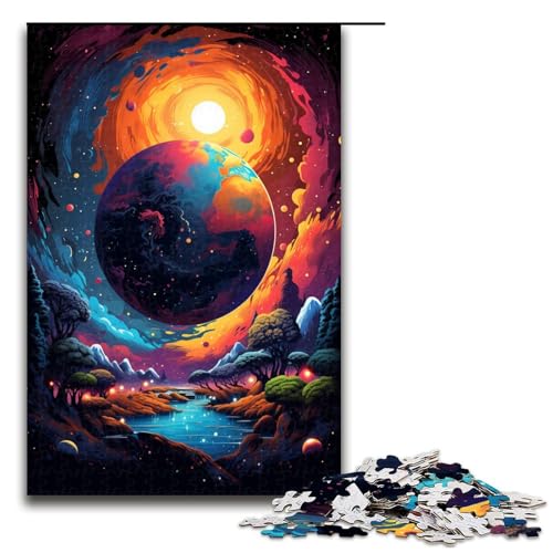 Puzzle für Erwachsene 1000 Teile farbenfrohe Fantasielandschaft Lernspiele für Zuhause DIY Spielzeug tolles Geschenk für Spiele 75 x 50 cm von QSYFNBZL
