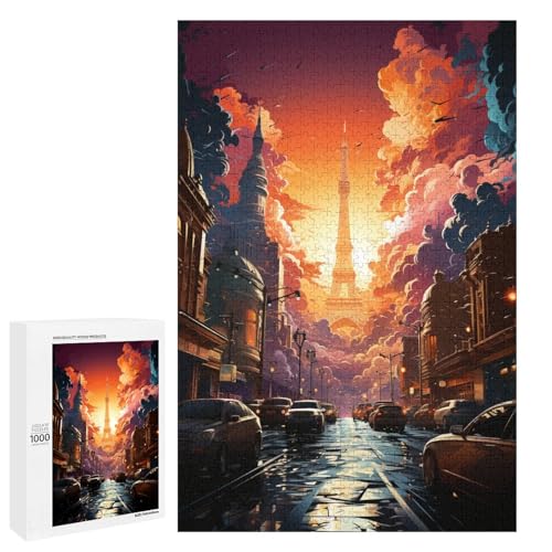 Puzzle für Erwachsene 1000 Teile farbenfrohe Psychedelia auf dem Las Vegas Strip Puzzlespiel Spielzeug lustig 75 x 50 cm von QSYFNBZL