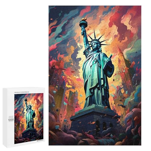 Puzzle für Erwachsene 1000 Teile farbenfrohe Psychedelia der Freiheitsstatue Puzzle für Lernspiele Herausforderungsspielzeug einzigartige Heimdekoration und Geschenke 75 x 50 cm Puzzle für Erwachsene 1000 Teile farbenfrohe Psychedelia der Freiheitsstatue Puzzle für Lernspiele Herausforderungsspielzeug einzigartige Heimdekoration und Geschenke 75 x 50 cm von QSYFNBZL