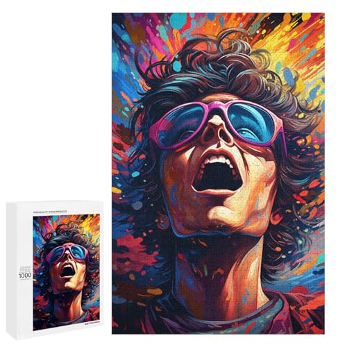 Puzzle für Erwachsene 1000 Teile farbenfrohe Psychedelia der Neonhelden jedes Teil ist einzigartig anspruchsvolles Familienspiel 75 x 50 cm von QSYFNBZL