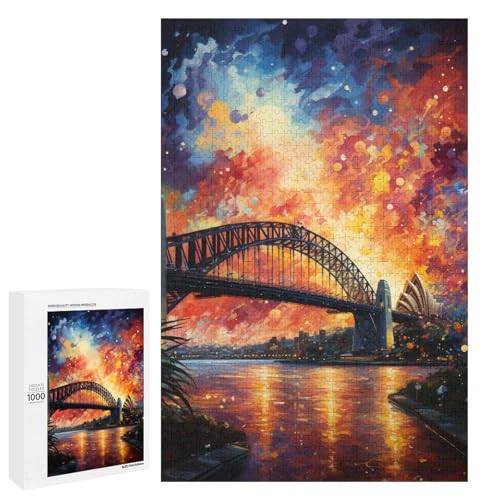 Puzzle für Erwachsene 1000 Teile farbenfrohe Psychedelia der Sydney Harbour Bridge Geburtstagsgeschenk für Teenager ab 14 Jahren 75 x 50 cm Puzzle für Erwachsene 1000 Teile farbenfrohe Psychedelia der Sydney Harbour Bridge Geburtstagsgeschenk für Teenager ab 14 Jahren 75 x 50 cm von QSYFNBZL
