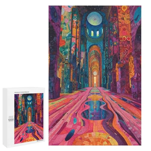 Puzzle für Erwachsene 1000 Teile farbenfrohe Psychedelia der Turku Kathedrale Puzzlespiel Spielzeug lustig 75 x 50 cm von QSYFNBZL