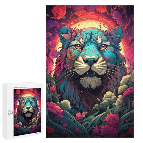 Puzzle für Erwachsene 1000 Teile farbenfrohe Psychedelia der mythischen Bestien Puzzlespiel Spielzeug lustig 75 x 50 cm von QSYFNBZL