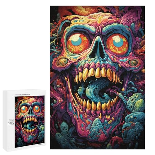 Puzzle für Erwachsene 1000 Teile farbenfrohe Psychedelia mutierter Tiere Geburtstagsgeschenk für Teenager ab 14 Jahren 75 x 50 cm von QSYFNBZL