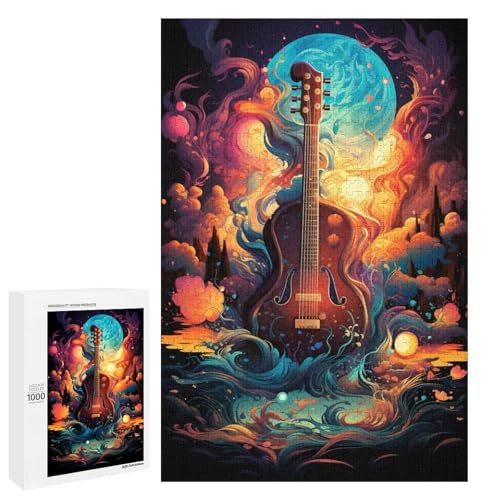 Puzzle für Erwachsene 1000 Teile farbenfrohe Psychedelia of Guitar Soul Puzzles Spielspielzeug lustig 75 x 50 cm von QSYFNBZL