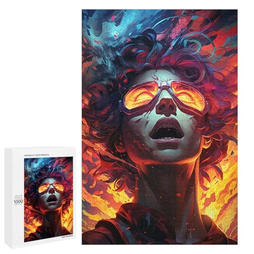 Puzzle für Erwachsene 1000 Teile farbenfrohe Psychedelia of Neon Heroes Geburtstagsgeschenk für Teenager ab 14 Jahren 75 x 50 cm von QSYFNBZL