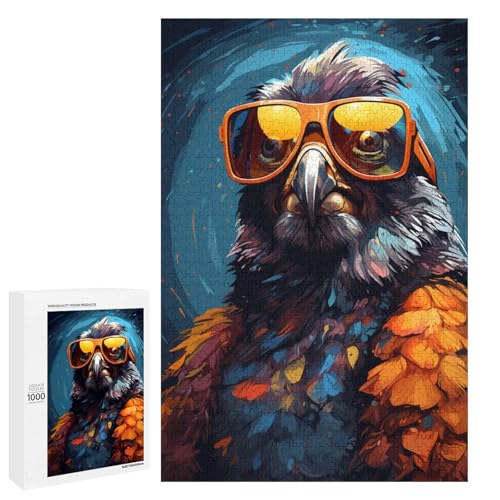 Puzzle für Erwachsene 1000 Teile farbenfrohe Psychedelia of Quail Puzzlespiel Spielzeug lustig 75 x 50 cm von QSYFNBZL