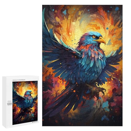 Puzzle für Erwachsene 1000 Teile farbenfrohe Psychedelia of Sacred Birds Spielzeug intellektuelles Spiel ganze Familie 75 x 50 cm von QSYFNBZL