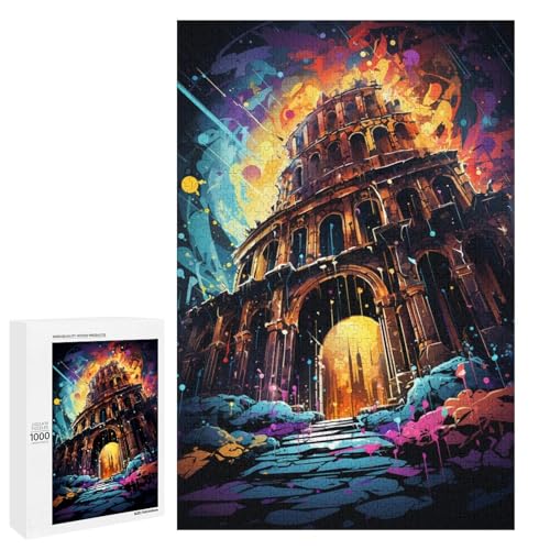 Puzzle für Erwachsene 1000 Teile farbenfrohe Psychedelia römischer Ruinen Holzpuzzle Lernspielzeug Familienspiele 75 x 50 cm Puzzle für Erwachsene 1000 Teile farbenfrohe Psychedelia römischer Ruinen Holzpuzzle Lernspielzeug Familienspiele 75 x 50 cm von QSYFNBZL