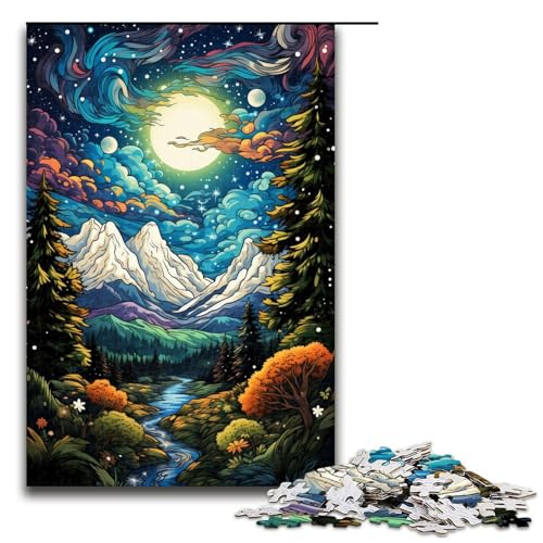 Puzzle für Erwachsene 1000 Teile farbenfrohe psychedelische Berglandschaft Puzzle für Erwachsene Holzspiele für die ganze Familie Weihnachts und Geburtstagsgeschenke 75 x 50 cm Puzzle für Erwachsene 1000 Teile farbenfrohe psychedelische Berglandschaft Puzzle für Erwachsene Holzspiele für die ganze Familie Weihnachts und Geburtstagsgeschenke 75 x 50 cm von QSYFNBZL