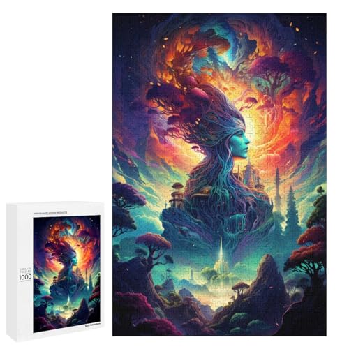 Puzzle für Erwachsene 1000 Teile farbenfrohe psychedelische Kunst Puzzle Spielspielzeug lustig 75 x 50 cm von QSYFNBZL