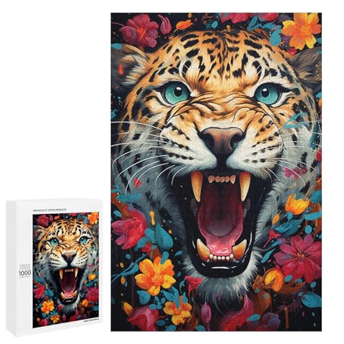 Puzzle für Erwachsene 1000 Teile farbenfrohe psychedelische Leopardenfarbe Holzpuzzle Lernspielzeug Familienspiele 75 x 50 cm Puzzle für Erwachsene 1000 Teile farbenfrohe psychedelische Leopardenfarbe Holzpuzzle Lernspielzeug Familienspiele 75 x 50 cm von QSYFNBZL