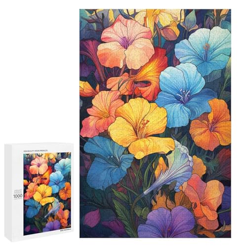 Puzzle für Erwachsene 1000 Teile farbenfrohe psychedelische Nachtkerzen Puzzles Spiele Spielzeug Geschenk geeignet als Schreibtischdekoration 75 x 50 cm von QSYFNBZL