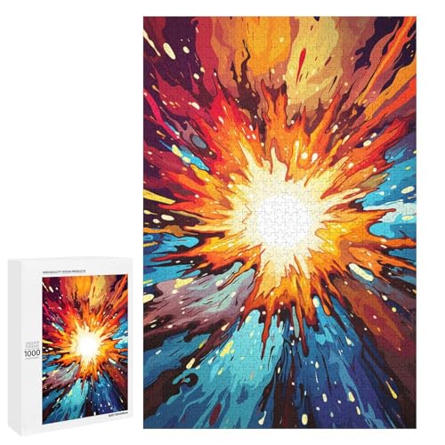 Puzzle für Erwachsene 1000 Teile farbenfrohe psychedelische Schönheit Kunst Heimdekoration Puzzle Spielzeug Geschenk für die ganze Familie 75 x 50 cm von QSYFNBZL