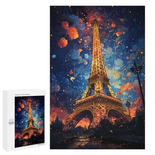 Puzzle für Erwachsene 1000 Teile farbenfroher Psychedelischer Eiffelturm Holzpuzzle Lernspielzeug Familienspiele 75 x 50 cm Puzzle für Erwachsene 1000 Teile farbenfroher Psychedelischer Eiffelturm Holzpuzzle Lernspielzeug Familienspiele 75 x 50 cm von QSYFNBZL