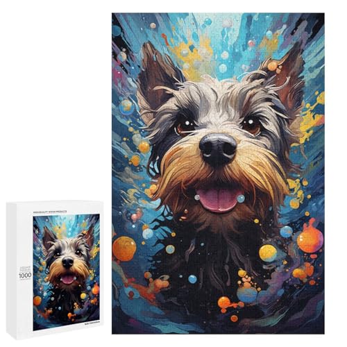 Puzzle für Erwachsene 1000 Teile farbenfroher Psychedelischer Hund Unterwasserterrier Puzzle für Kinder Holzpuzzle dekomprimierendes intellektuelles Lernspielzeug 75 x 50 cm Puzzle für Erwachsene 1000 Teile farbenfroher Psychedelischer Hund Unterwasserterrier Puzzle für Kinder Holzpuzzle dekomprimierendes intellektuelles Lernspielzeug 75 x 50 cm von QSYFNBZL